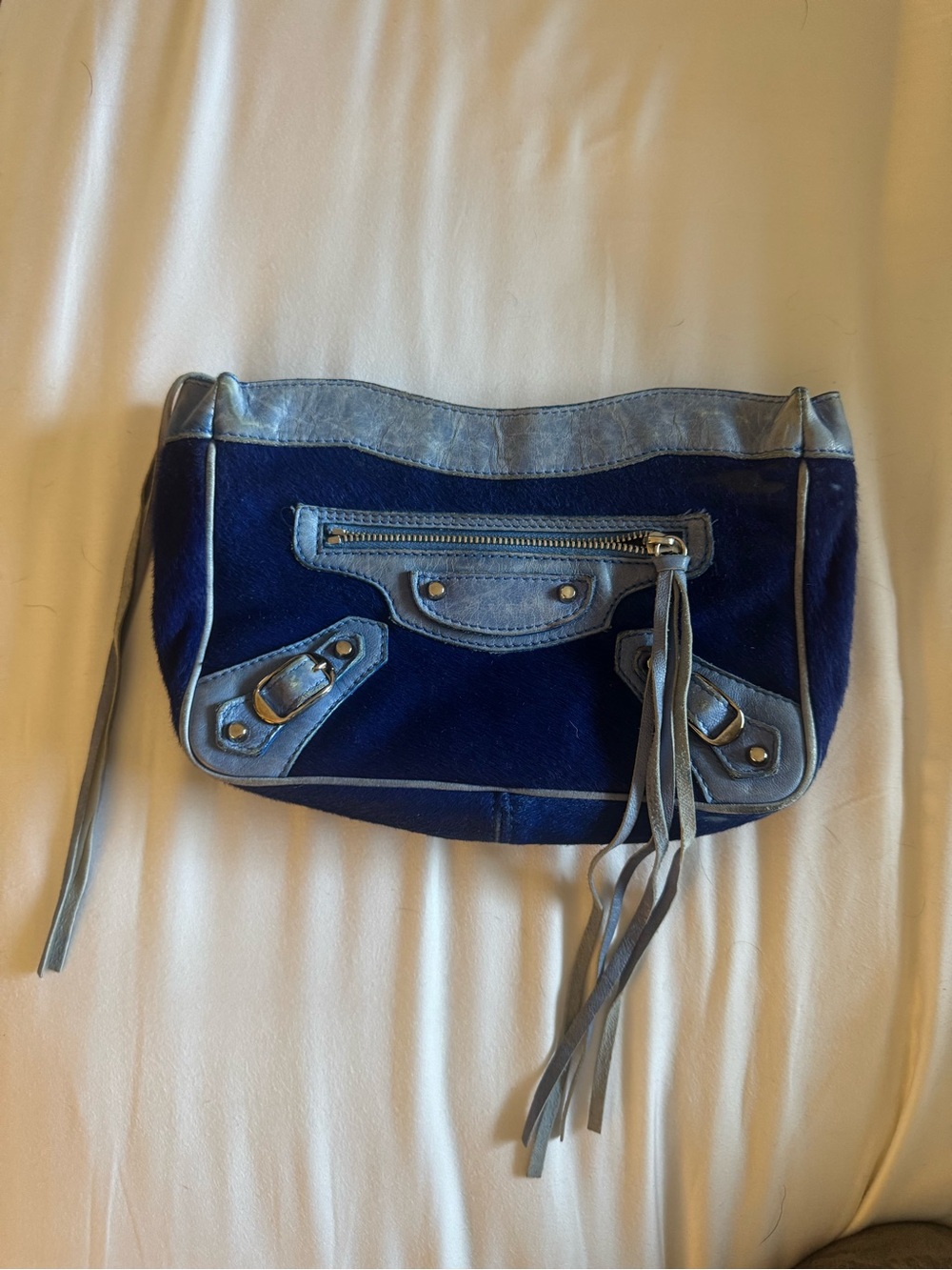 Balenciaga Ponyhair and Chevre Makeup Zip Pouch Clutch Holiday 2006